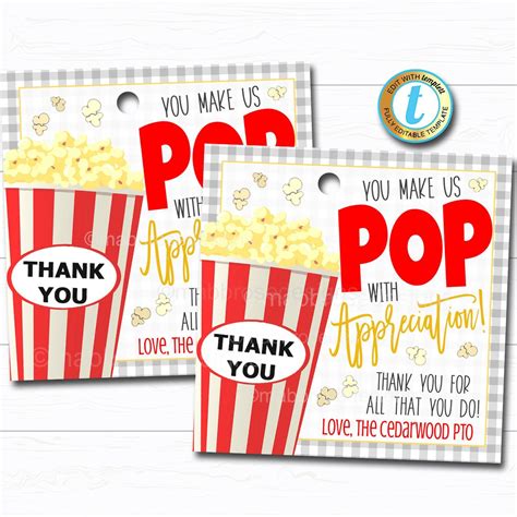 Popcorn Appreciation Printable